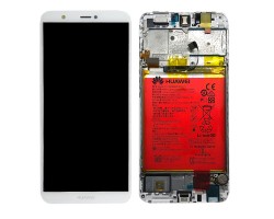 Kijelző érintőpanel LCD Huawei P Smart (Enjoy 7S) fehér komplett kerettel (akkumulátor, hangszóró) 02351SVJ
